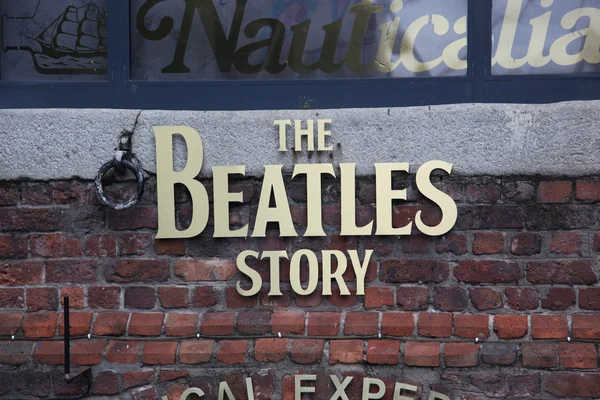 The Beatles Story, Liverpool, England. Exhibition dedicated to the leading 1960s musician group The Beatles — Stock Photo, Image