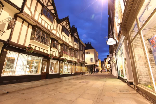 Rua York à noite. Inglaterra — Fotografia de Stock