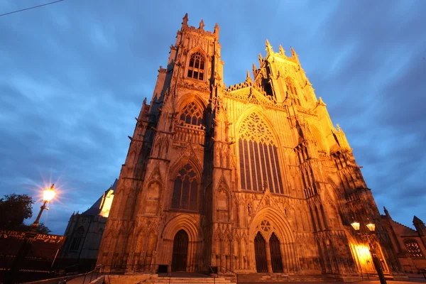 York Münster bei Nacht, York, England — Stockfoto