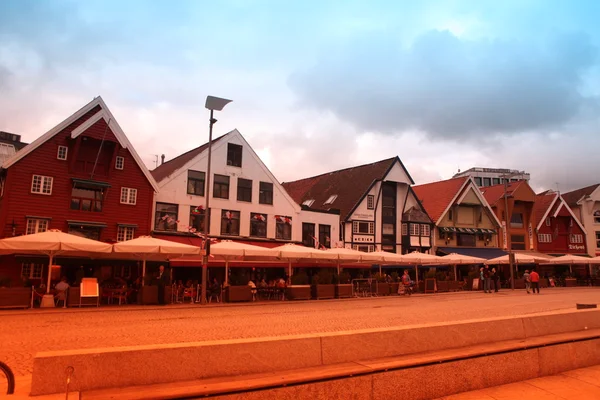 Portul cu case în stil vechi în Stavanger, Norvegia — Fotografie, imagine de stoc
