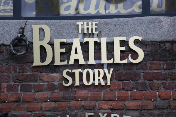 The Beatles Story, Liverpool, England. Exhibition dedicated to the leading 1960s musician group The Beatles — Stock Photo, Image