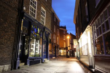 York street gece. İngiltere