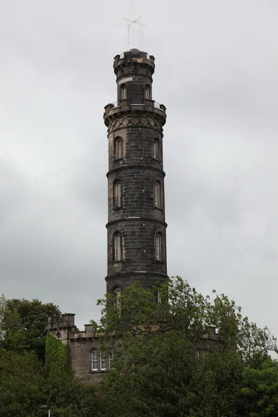 Monumento de Nelson em Calton Hill, Edimburgo, Escócia — Fotografia de Stock