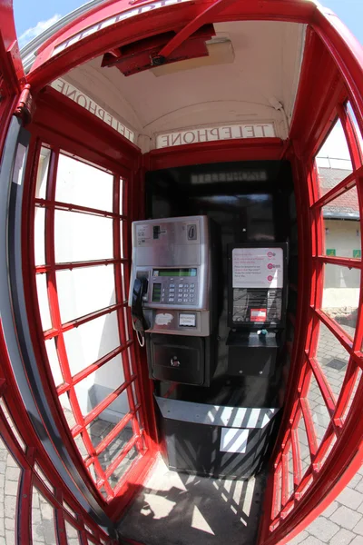 Inside the Red telephone box, London, UK — Stock Photo, Image
