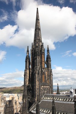 Edinburgh eski şehrin havadan görünümü