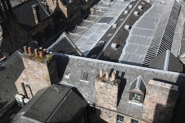 Aerial view of the old city of Edinburgh — Stock Photo, Image