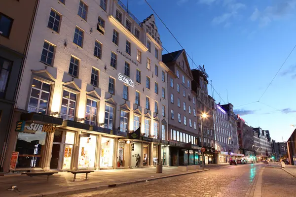 Night Bergen, Norway — Stock Photo, Image