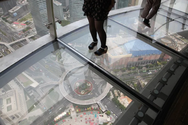 Šanghaj scenérie, pohled z orientální Perla televizní věž — Stock fotografie