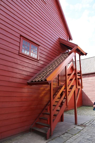 Arkitektoniska detaljer av byggnader, i bergen city, Norge — Stockfoto