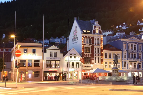 Noapte Bergen, Norvegia — Fotografie, imagine de stoc