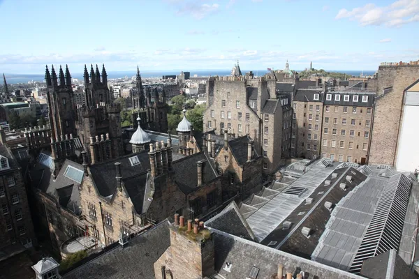 Aerial view of the old city of Edinburgh — Stock Photo, Image