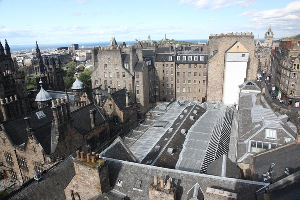 Aerial view of the old city of Edinburgh — Stock Photo, Image