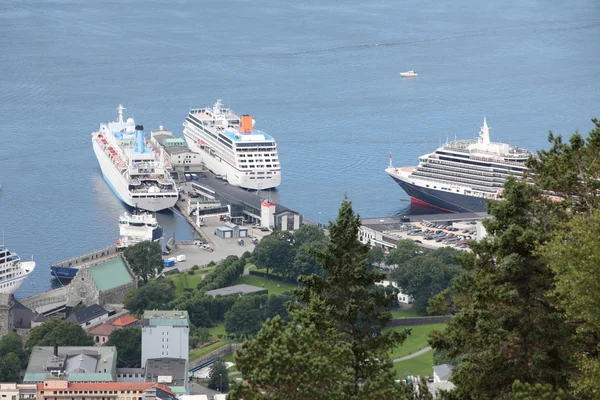 Vista de Bergen desde el Monte Floyen, Noruega — Foto de Stock