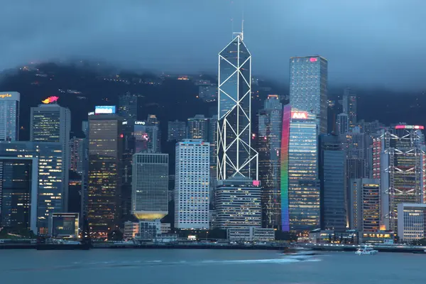 Hongkong w nocy — Zdjęcie stockowe