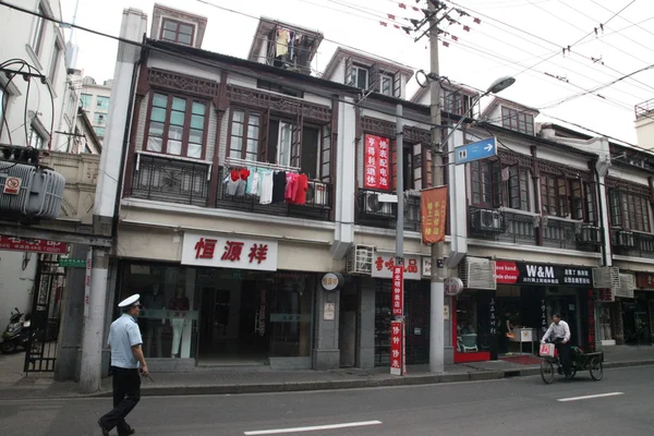Op de straten van shanghai, china Rechtenvrije Stockafbeeldingen