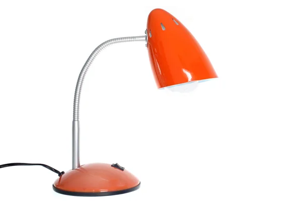 Lampe de table orange rétro sur fond blanc — Photo