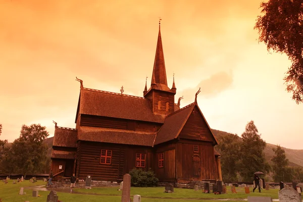 Cemetery around the church — Stock Photo, Image