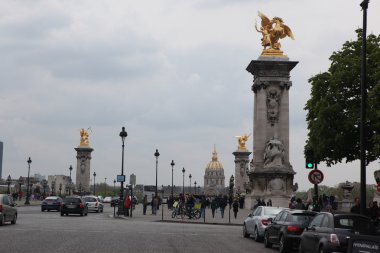 Pont alexandre köprü pilon altın heykel, paris, Fransa
