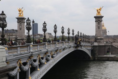 alexander III köprüden Fransa Paris'te seine Nehri.