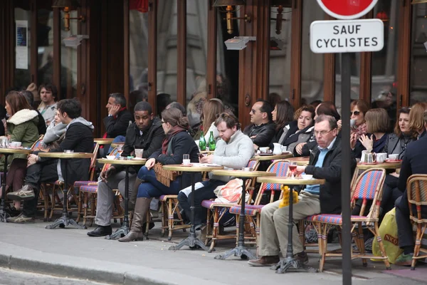 In Paris cafe on street — Stock Photo, Image