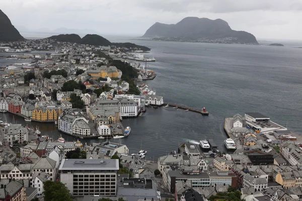 Άποψη από ψηλά από τη νορβηγική πόλη — Φωτογραφία Αρχείου