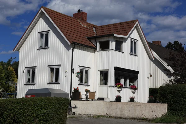 Stavanger ahşap ev, tipik mimari veya norweigan stili — Stok fotoğraf