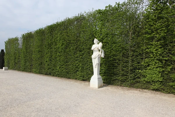 在凡尔赛花园的路径上的雕像 — 图库照片