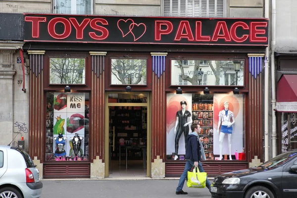 París - Detalle del cartel de la tienda sexy — Foto de Stock