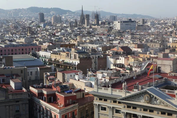 Panoramautsikt över Barcelona — Stockfoto