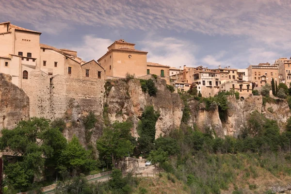 Domki klif cuenca, Hiszpania, wąwóz heucar unesco — Zdjęcie stockowe