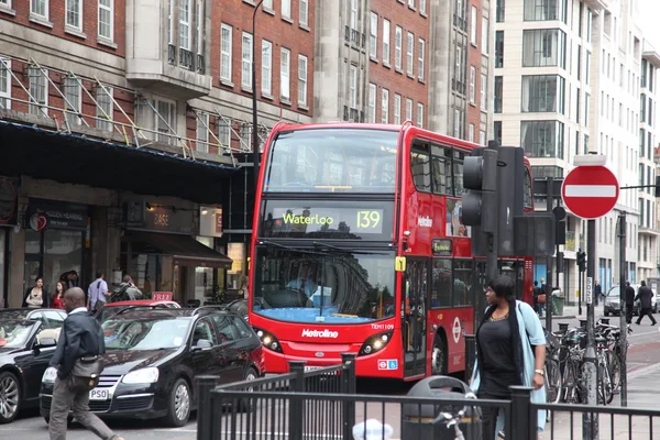 런던에서 시내 버스 — 스톡 사진