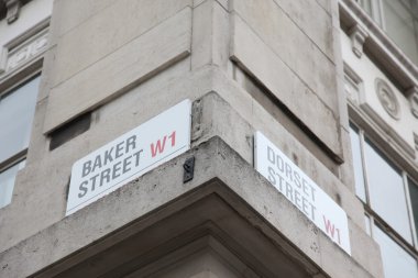 Baker sokak tabelası, westminster, Londra, İngiltere
