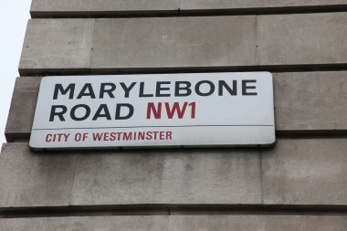 Marylebone road sign, westminster, Londra, İngiltere