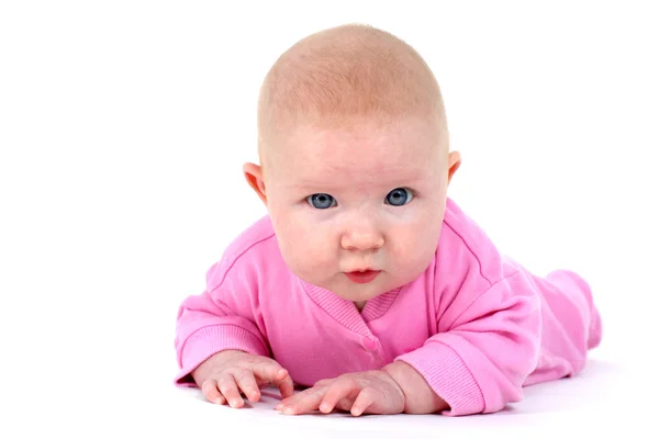 Adorable pequeño infante de 3 meses de edad con ojo azul —  Fotos de Stock