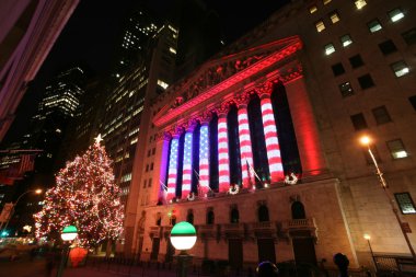 New York City - Ocak 3: Wall Street New York Menkul Kıymetler Borsası