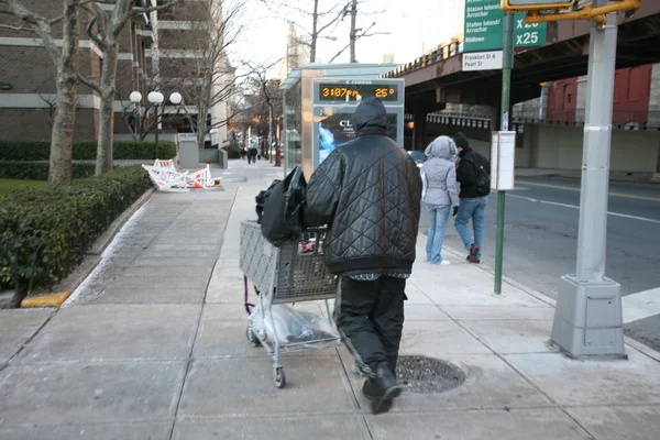 Bezdomovci na ulici v new Yorku — Stock fotografie