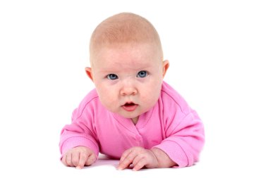 Tatlı küçük bebek 3 aylık mavi gözü yaşlı