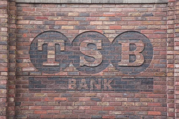 TSB bank sign on a wall in England — Stock Photo, Image