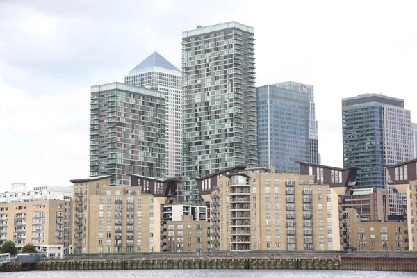 Canary Wharf and River Thames, London — Stock Photo, Image