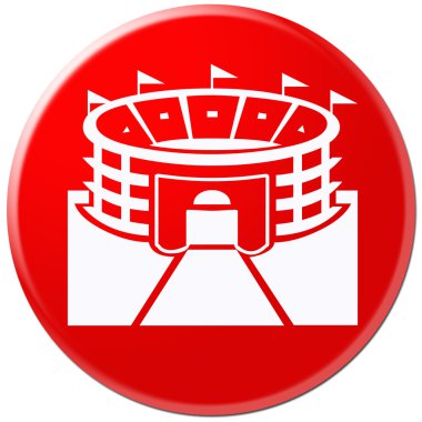 Beyaz simgesi üzerinde kırmızı izole Arena