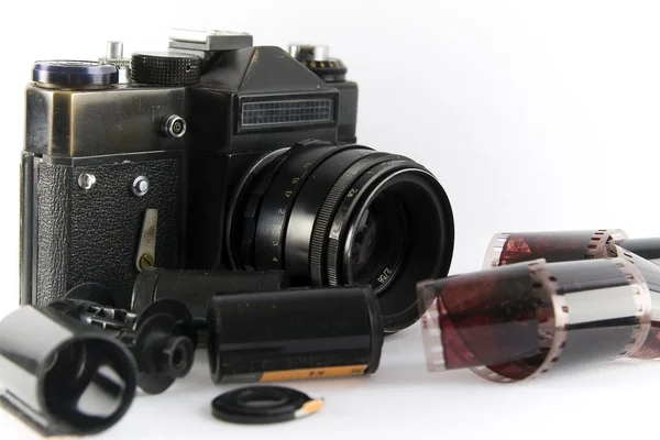 Fotoaparát a film — Stock fotografie