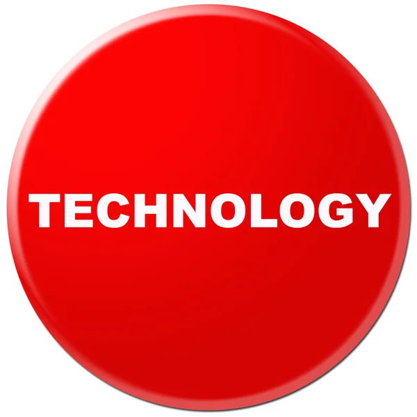 Circle button, icon, sign for technology present by red color — Stock Photo, Image