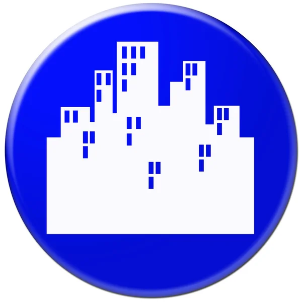Голубой знак города — стоковое фото