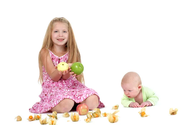 Adorable little two sisters — Stock Photo, Image