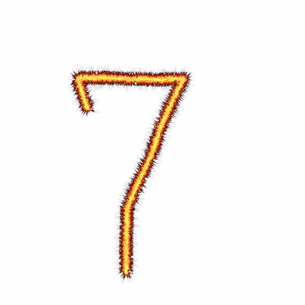 Fiery number. Seven, 7. — Stock Photo, Image