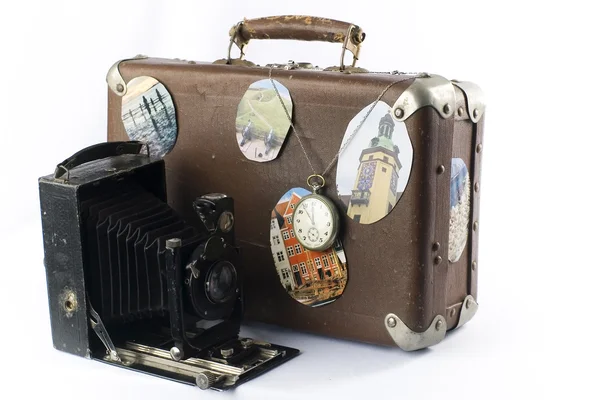 レトロなカメラ スーツケース — ストック写真