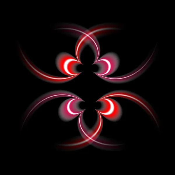 Abstract red ornament on black background — Stock Photo, Image