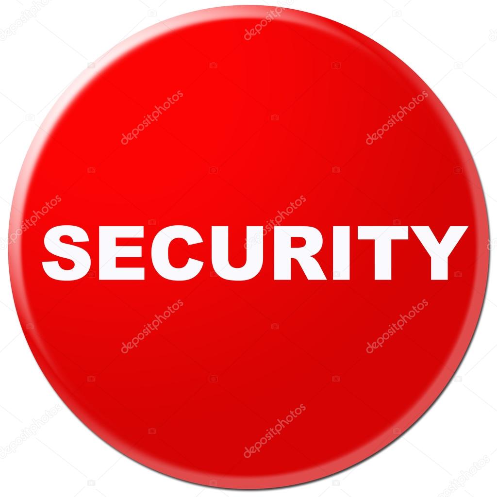Circle button, icon, sign for Security present by red color