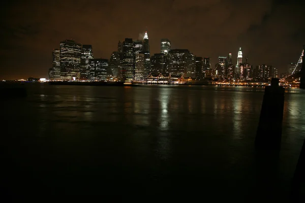 Noite em Nova York, Manhattan — Fotografia de Stock