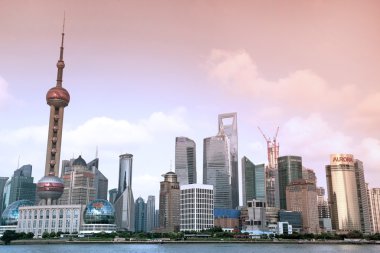 Shanghai - 15 Haziran: Shanghai Pudong manzarası görünümünden Bund